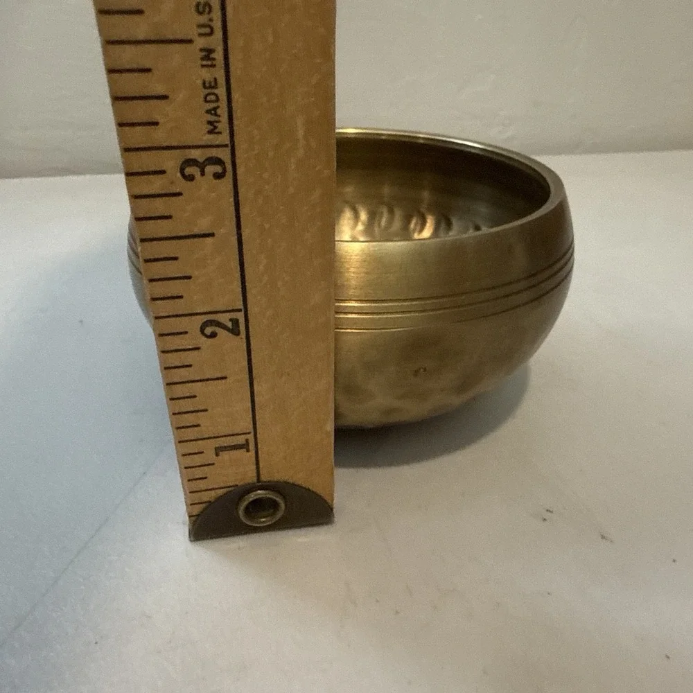 Vintage Solid Brass Hand-Hammered Heavy Bowl  Decor Antique Catchall Trinket